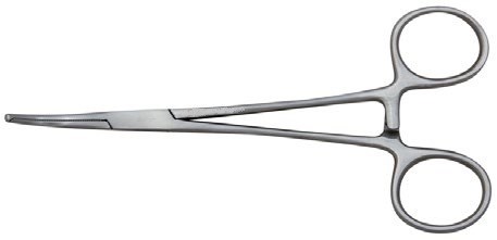 Зажим гемостатический, изогнутый, 125мм, 1х2 зуба, HALSTED-MOSQUITO J-17-024