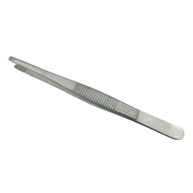 Пинцет фиксационный, прямой, захватывающий, 105мм J-16-141